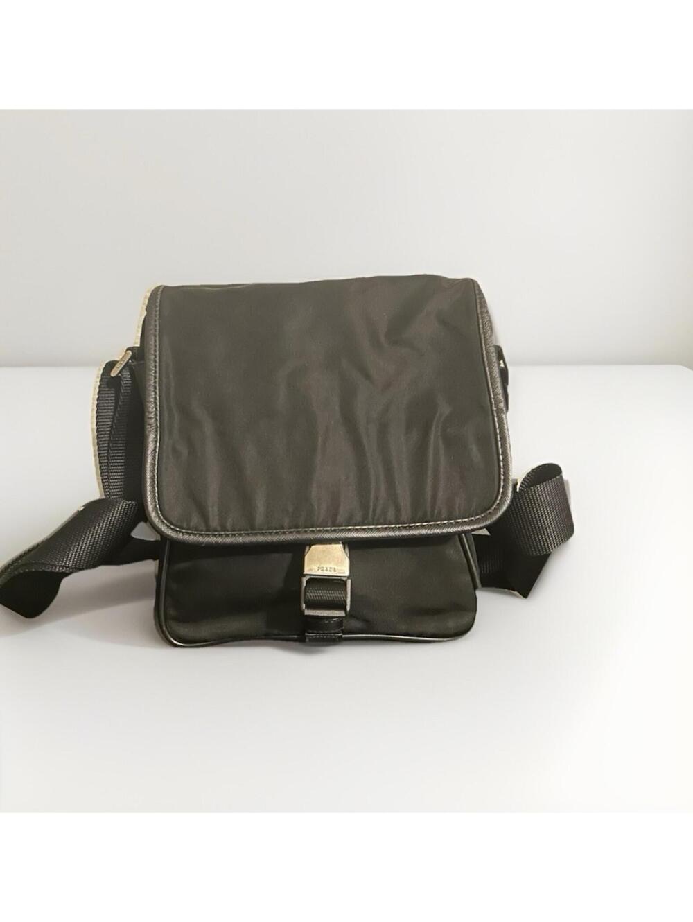 Prada Messenger Tessuto Black Nylon Large Crossbody Shoulder Bag - Made in Italy